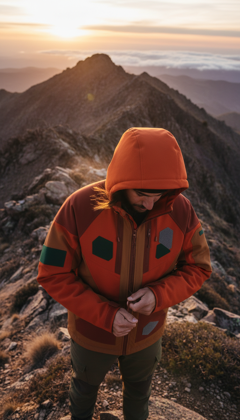 Orange Red Streetwear Jacket in use
