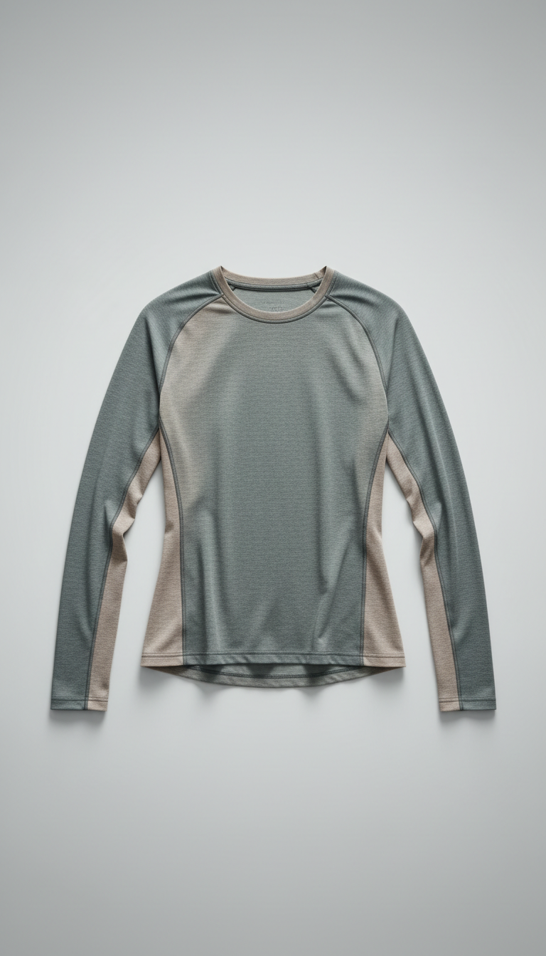 Lightweight training top, seam lines). Products carefully steamed; occasional soft shadow beneath item for grounding but...