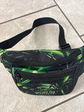 Get Off The Couch Productions fanny pack — front view with main zip, front pocket and logo