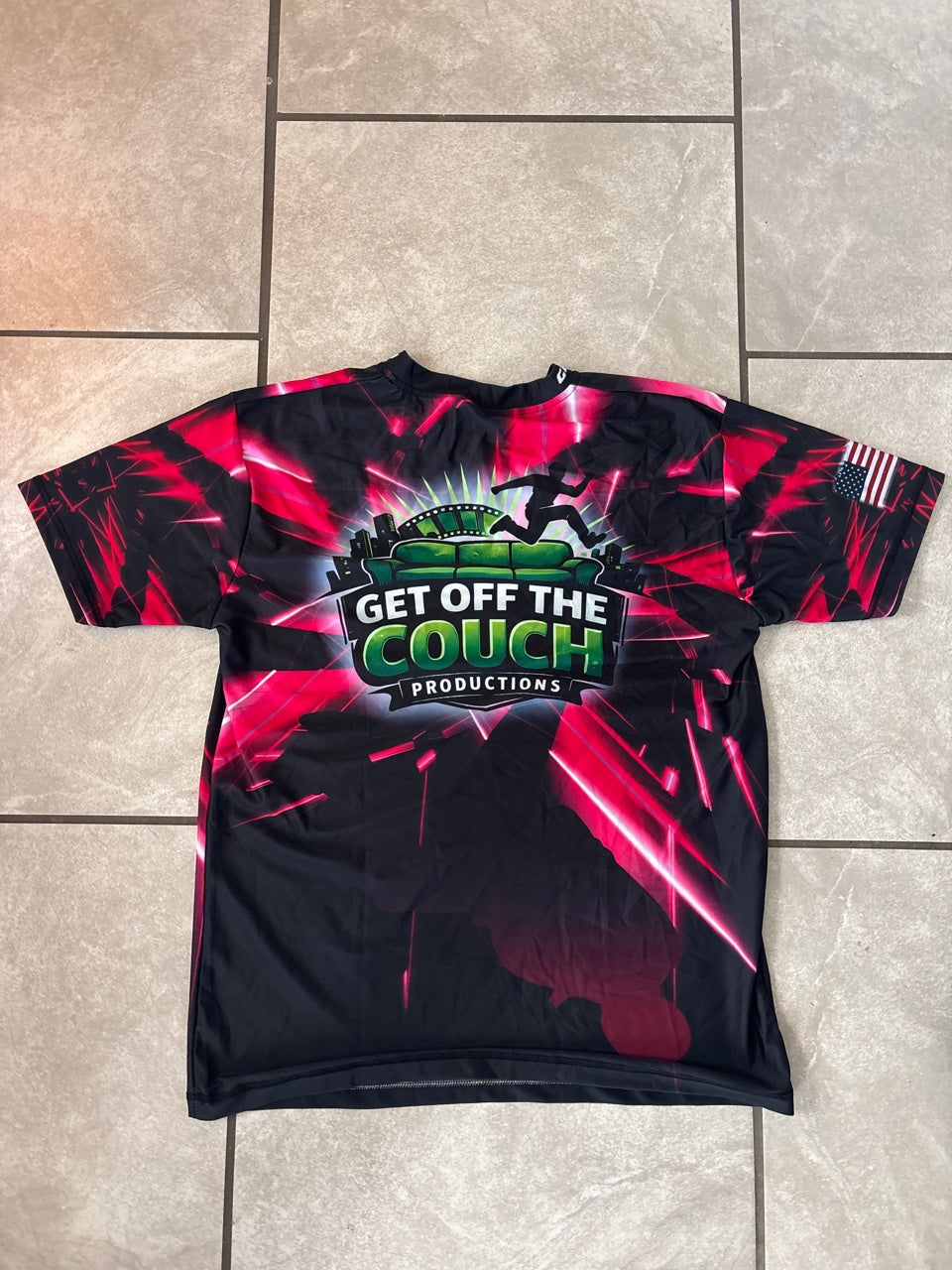 Get Off The Couch Productions short sleeve shirt in pink - back