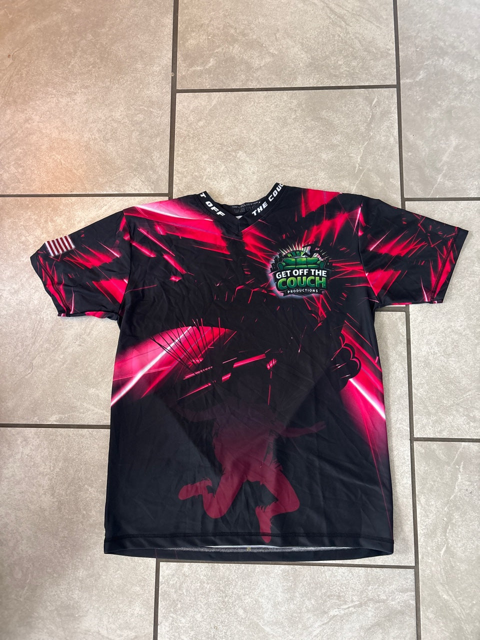 Get Off The Couch Productions short sleeve shirt in pink - front
