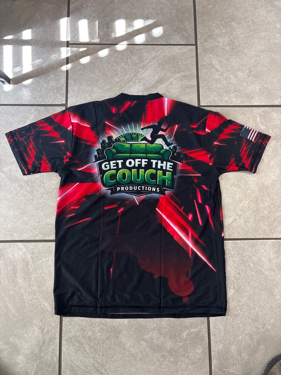 Get Off The Couch Productions short sleeve shirt in red - back