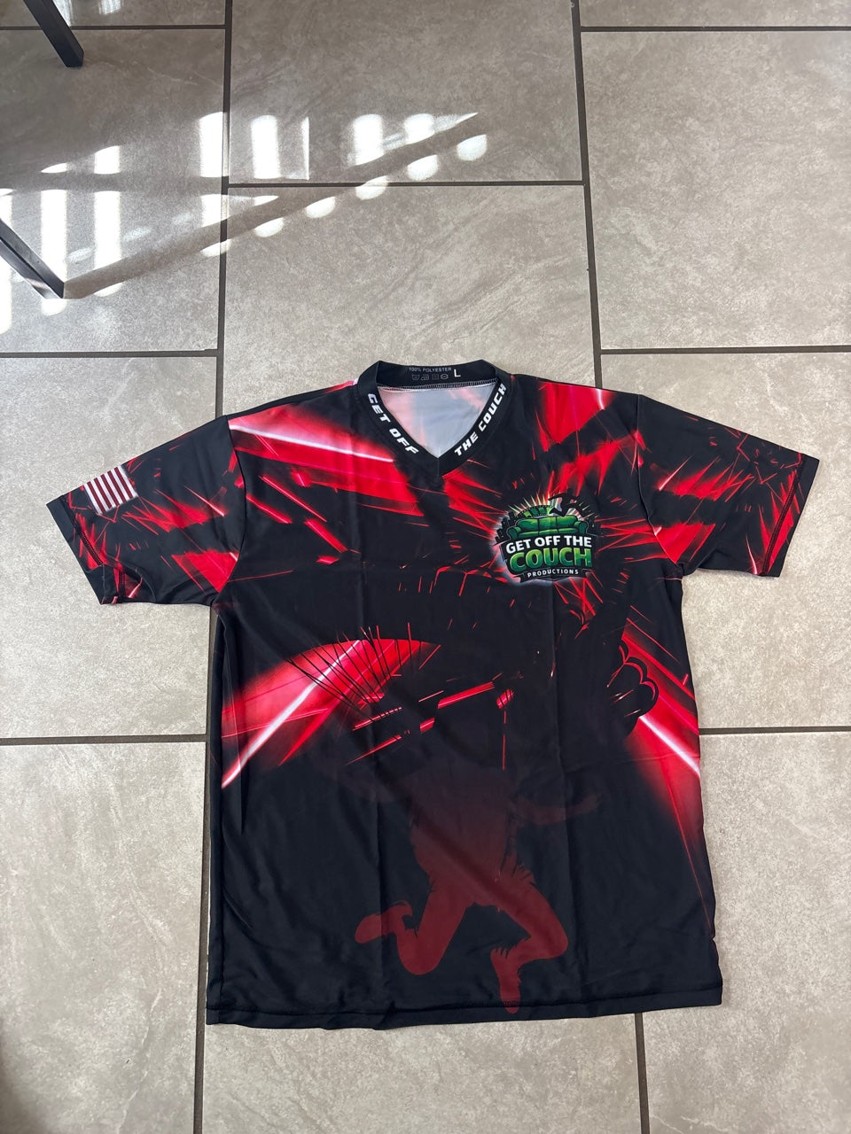 Get Off The Couch Productions short sleeve shirt in red - front