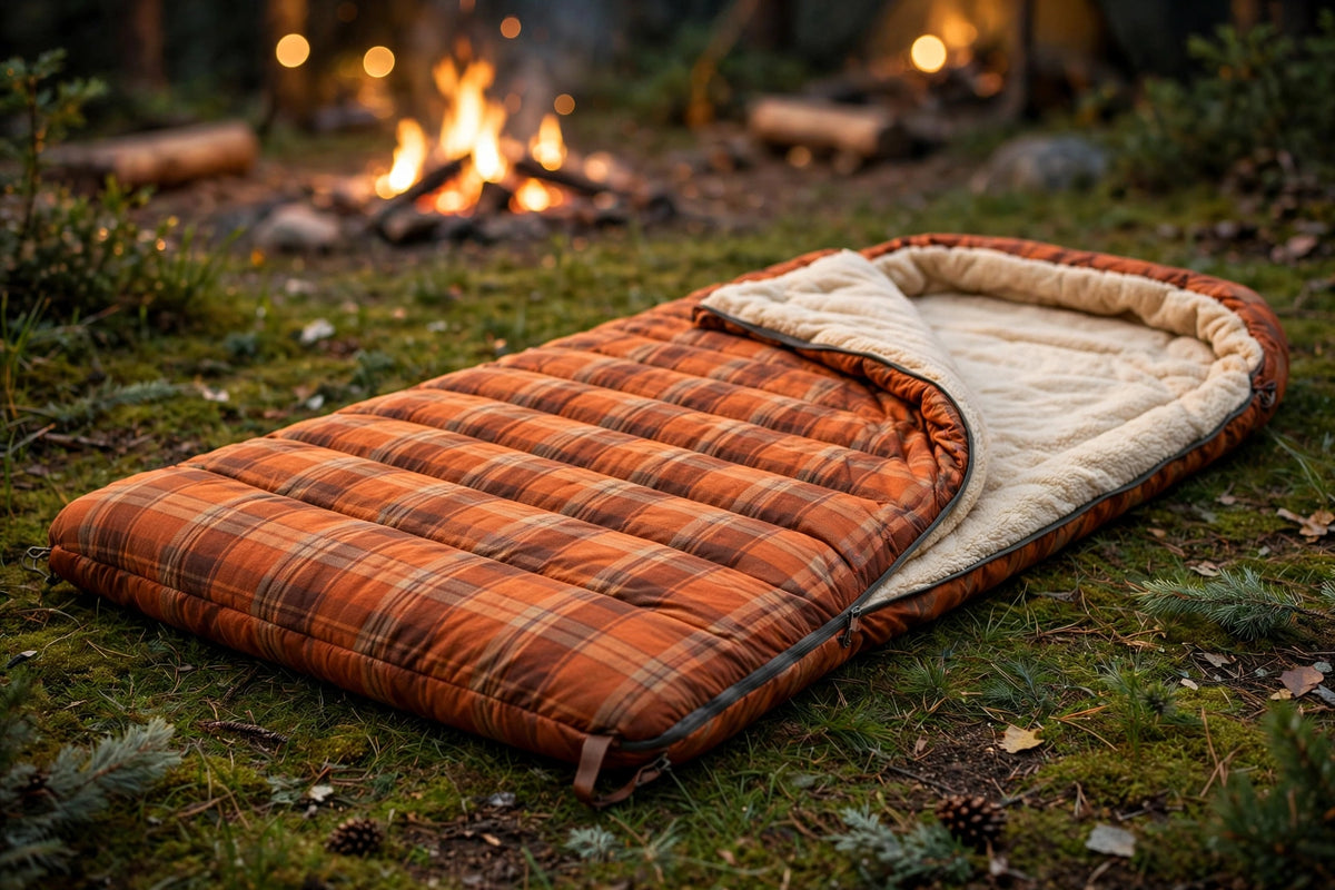 TrailRest 35 Insulated Sleeping Bag at a campsite